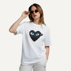CDG Play t shirt black heart blue eyes authentic Comme des Garçons essential tee CDG Play t shirt black heart blue eyes authentic Comme des Garçons essential tee